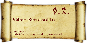 Véber Konstantin névjegykártya